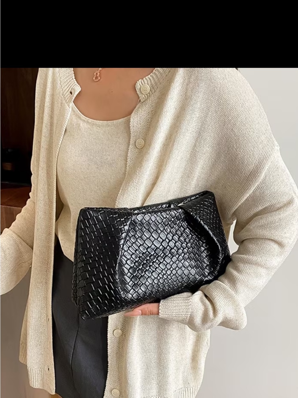 Affordable Fashion Finds Black Woven Clutch
